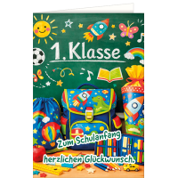 Schulanfang 1. Klasse Glückwunschkarte mit...
