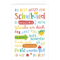 Schulanfang Glückwunschkarte mit Umschlag zur...