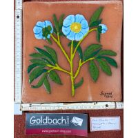 Kachelbild blaue Blume Blumenstrauß bemalte...