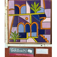 Kachelbild Geometriearchitektur Unikat handbemalte...