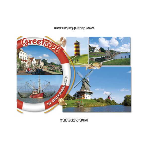 Kopie von Greetsiel Kühlschrankmagnete Rettungsring Windmühlen Hafen #1