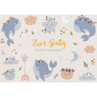 Geburt Baby Mond Wale Sterne Zum Baby herzlichen...