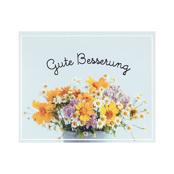 Genesung Gute Besserung Blumen Midikarte Minikarte Blumenkärtchen mit Klammer