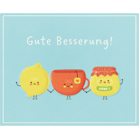 Genesung Gute Besserung Zitrone Tee & Honig Midikarte...