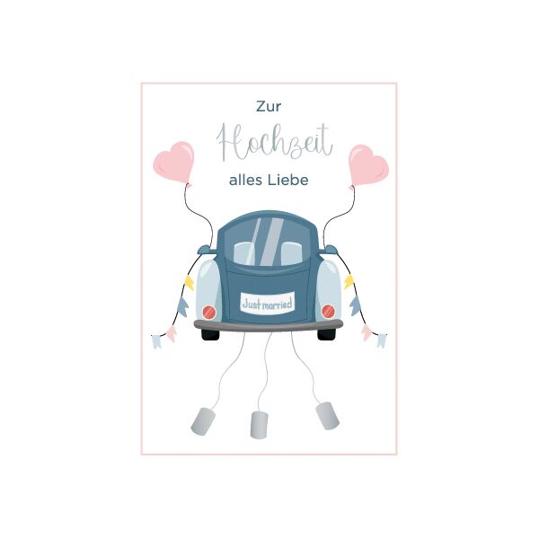Hochzeit alles Liebe Auto Dosen Herzen Minikarte Klammerkarte Blumenkärtchen mit Klammer