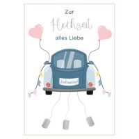Hochzeit alles Liebe Auto Dosen Herzen Minikarte...