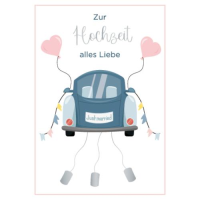 Hochzeit alles Liebe Auto Dosen Herzen Minikarte...