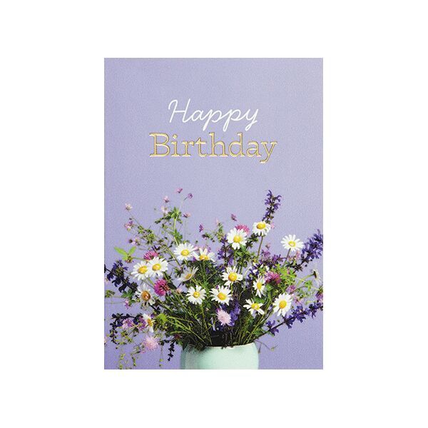 Geburtstag Happy Birthday Blumen Minikarte Klammerkarte Blumenkärtchen mit Klammer