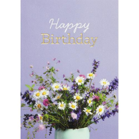 Geburtstag Happy Birthday Blumen Minikarte Klammerkarte...