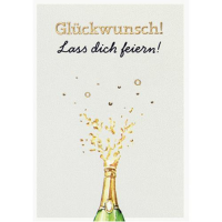 Glückwunsch Lass Dich feiern Minikarte Klammerkarte...