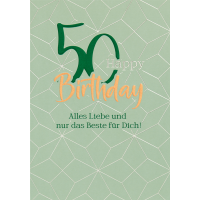 50. Geburtstag Happy Birthday graphisch unverpackte...