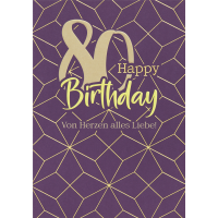 80. Geburtstag Happy Birthday graphisch unverpackte...