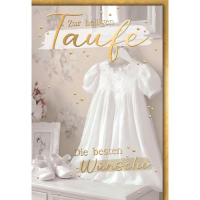 Taufe Glückwunschkarte mit Umschlag Taufkleid und...