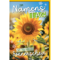 Namenstag Grußkarte mit Umschlag Sonnenblume 365...