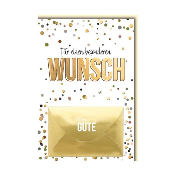 Geldkarte Grußkarte mit Umschlag Für einen besonderen Wunsch Alles Gute gold