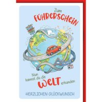 Führerschein Glückwunschkarte mit Umschlag...