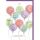 Geburtstag Glückwunschkarte mit Umschlag bunte Aquarellballons zum G-E-B-U-R-T-S-T-A-G alles Gute