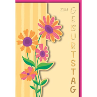 Geburtstag Glückwunschkarte mit Umschlag Blumen...