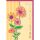 Geburtstag Glückwunschkarte mit Umschlag Blumen retro, gelbe Streifen Zum Geburtstag