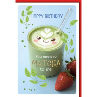 Geburtstag Glückwunschkarte mit Umschlag Matcha mit...