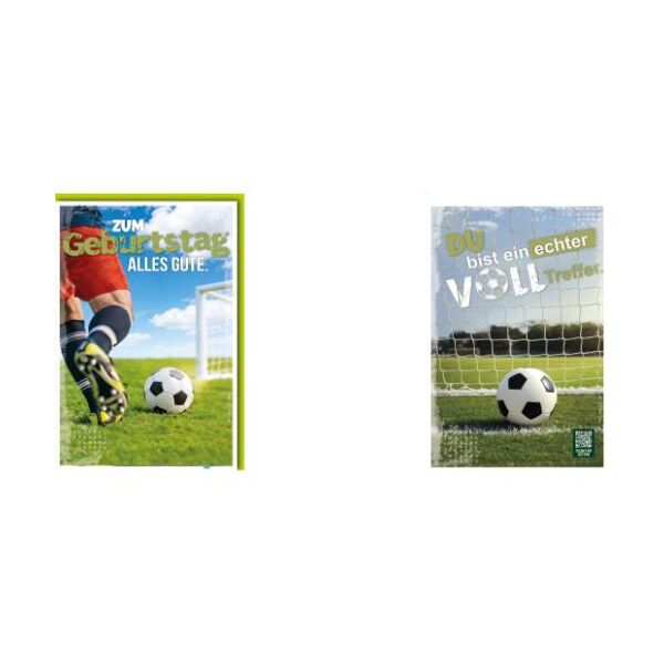 Geburtstag Glückwunschkarte mit Umschlag Animovies Fussballspieler Torjubel Du bist ein echter VOLLTreffer