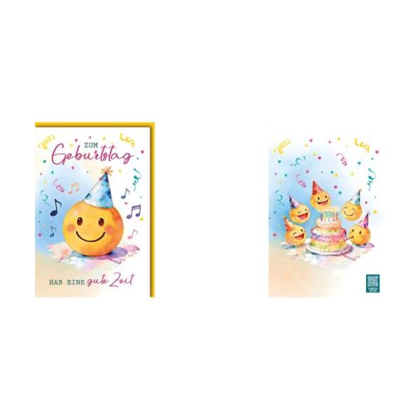 Geburtstag Glückwunschkarte mit Umschlag Animovies, Partysmiley Hab eine gute Zeit