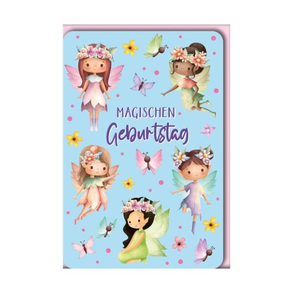 Kindergeburtstag Glückwunschkarte mit Umschlag magische Feen Magischen Geburtstag