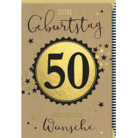 50. Geburtstag Glückwunschkarte mit Umschlag Zahl...