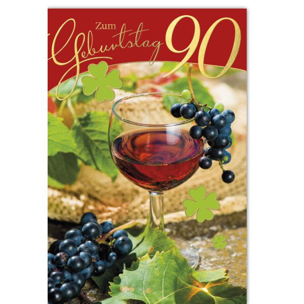 90. Geburtstag Glückwunschkarte mit Umschlag 567890 Jahre Alles Gute zum Geburtstag