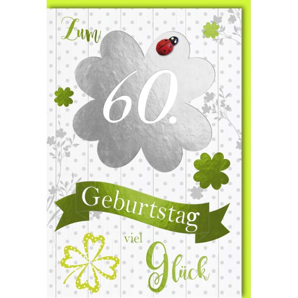 60. Geburtstag große A4 XXL Glückwunschkarte mit Umschlag bunte Luftballons
