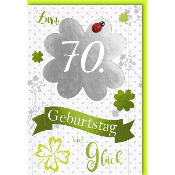 70. Geburtstag große A4 XXL Glückwunschkarte mit Umschlag bunte Luftballons
