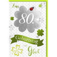 80. Geburtstag große A4 XXL Glückwunschkarte...