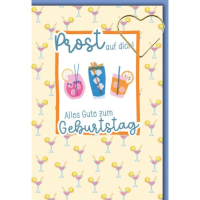 Geburtstag Glückwunschkarte mit Umschlag Cocktails...