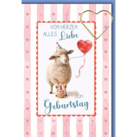 Geburtstag Glückwunschkarte mit Umschlag Schaf mit...