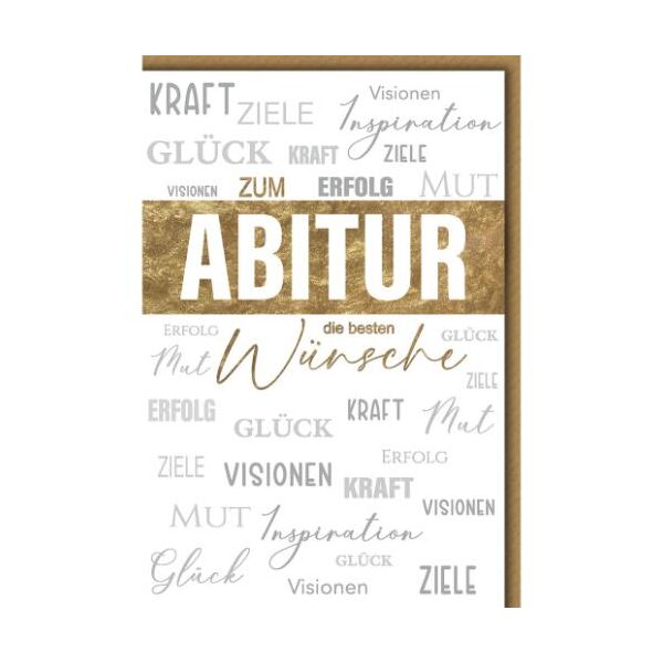 Abitur Glückwunschkarte mit Umschlag Verschiedene Glückwünsche