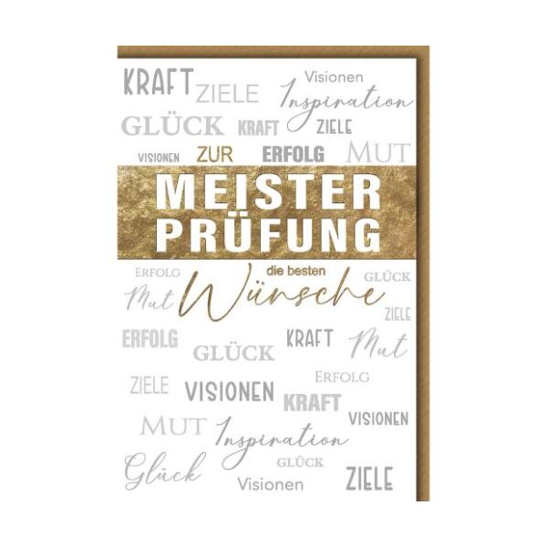 Meisterprüfung Glückwunschkarte mit Umschlag Verschiedene Glückwünsche