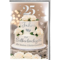 Silberhochzeit 25. Hochzeitstag Glückwunschkarte mit...