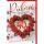 Rubinhochzeit 40. Hochzeitstag Glückwunschkarte mit Umschlag rotes Rosenherz Herzliche Glückwünsche