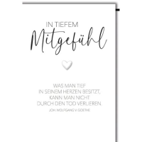 Trauer Beileid Kondolenzkarte mit Umschlag In tiefem...