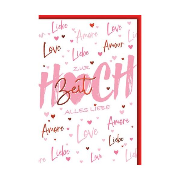 Hochzeit Glückwunschkarte mit Umschlag Liebe Amore Love Amour Alles Liebe