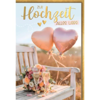 Hochzeit Glückwunschkarte mit Umschlag Luftballons...