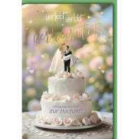 Hochzeit Glückwunschkarte mit Umschlag Hochzeittorte...