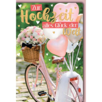 Hochzeit Glückwunschkarte mit Umschlag Fahrrad mit...