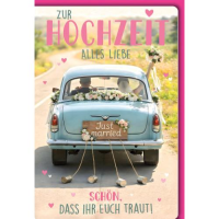 Hochzeit Glückwunschkarte mit Umschlag Hochzeitsauto...