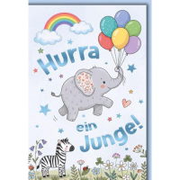 Geburt Baby Junge Glückwunschkarte mit Umschlag...