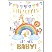 Geburt Baby große A4 XXL Glückwunschkarte mit...