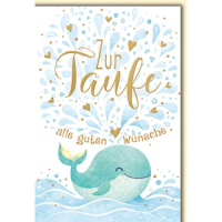 Taufe Glückwunschkarte mit Umschlag Babywal Zur...
