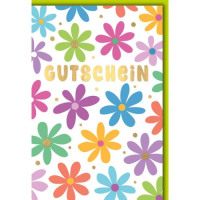 Gutschein Glückwunschkarte mit Umschlag Blüten...