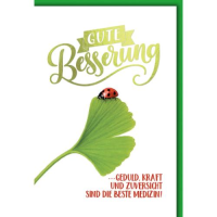 Genesung Glückwunschkarte mit Umschlag Ginkoblatt...