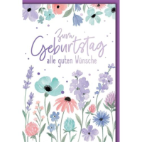 Geburtstag Glückwunschkarte mit Umschlag Pastell...